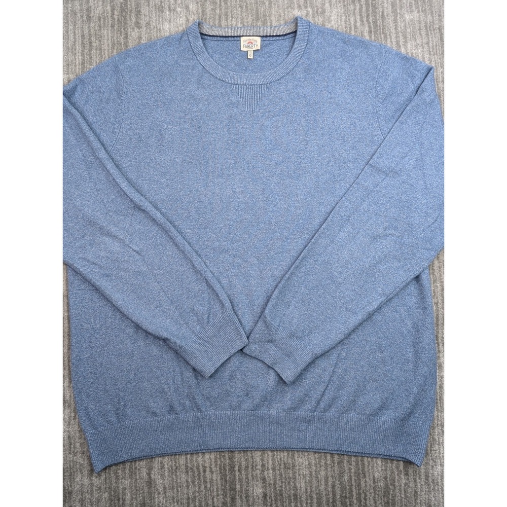 Faherty Brand Sweater Mens Size 2XL Blue Crewneck Organic Cotton Blend Soft